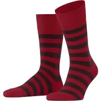 Falke Sensitive Mappd Line Herren Socken, 43-46, Rot, Streifen, Baumwolle