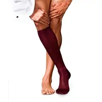Falke No. 4 Pure Silk Herren Kniestrümpfe, 45-46, Rot, Uni, Seide