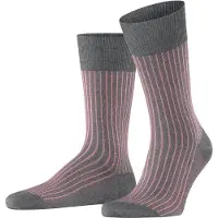 Falke Oxford Stripe Herren Socken, 45-46, Grau, Rippe, Baumwolle