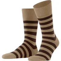 Falke Sensitive Mappd Line Herren Socken, 43-46, Beige, Streifen, Baumwolle