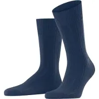 Falke Lhasa Rib Herren Socken, 39-42, Blau, Uni, Wolle