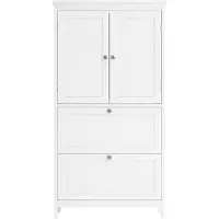 Vasagle Badkommode Badezimmerschrank, mit 2 Türen und 2 Schubladen Klassikweiß