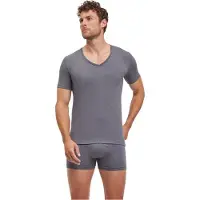 Falke 2-Pack Herren T-Shirt Daily Comfort, S, Grau, Uni, Baumwolle