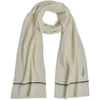 Falke Anniversary Unisex Schal, Onesize, Weiß, Rippe, Schurwolle