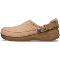 Crocs Clog "Classic Crafted Vegan", Gr. 48, Croslite, beige (milk chocolate), Croslite, Velourslederimitat, Basic, Schuhe Clog, Hausschuh, Gartenschuh, Sommerschuh mit Fersenriemen