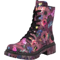 Rieker Schnürboots , Damen, Gr. 37, Textil, bunt (multi), Lederimitat, Schuhe Schnürboots, Schnürstiefelette, Profilsohle, in veganer Verarbeitung