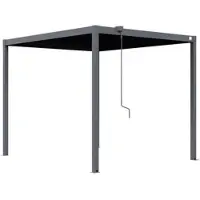 PRIMEYARD 3x3,5m Pergola in Anthrazit; mit Lamellendach in anthrazit - (GFPV01109)