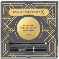 Max Factor Pressed Face Powder Set 14 g + verdickende Wimperntusche 9 ml + Eyeliner 4 g