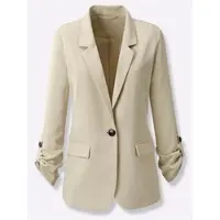 Inspirationen Blusenblazer "Blazer", Damen, Gr. 36, beige (sand), 94% Polyester, 6% Elasthan, Blazer Blusenblazer