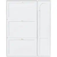 STILVORA Schuhschrank aus Spanplatte und MDF, Weiß, 90x25x114 cm, 3 Klappen