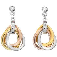 Hot Diamonds Trio-Tropfen Ohrringe Tricolor