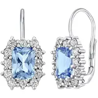 Silvego Silver earrings with synthetic topaz SILVEGOB31757bt