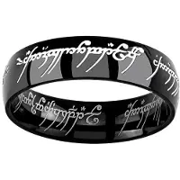 Silvego Black Steel Power Ring from The Lord of the Rings movie RRC5623 - Circuit: 64 mm