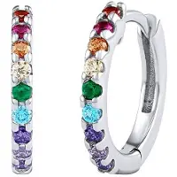 Silvego Daymen Silver Hoop Earrings with Brilliance Zirconia DCC20480EC