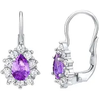 Silvego Silver purple earrings with Swarovski Zirconia SILVEGO31866F