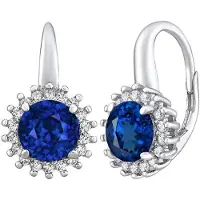 Silvego Silver earrings ADRIA with sapphire LPSE0754
