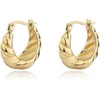 S`Agapõ S'Agapo Chunky Shk60 Steel Fashion Gold Plated Earrings