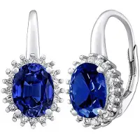 Silvego Silver DHARMA earrings withue sapphire LPS0588DB