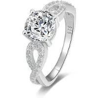 Beneto Silver glittering ring AGG204 - Circuit: 54 mm (L)