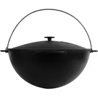 4BIG.fun 10L Kazan Schwenktopf Gusseisen Kasan mit Deckel aus Gusseisen Campingtopf Kessel