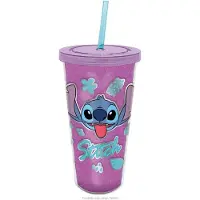 Stor STITCH - Purple Glitter - Gobelet Fashion Paille - Format 560ml