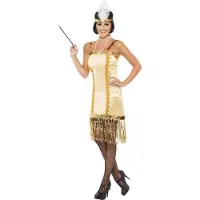 Smiffys Goldenes 20er Jahre Charleston Kleid