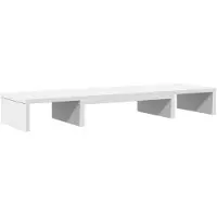 vidaXL Monitorständer Verstellbar Weiß 80x24x10,5 cm Holzwerkstoff