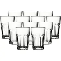 Pasabahce Longdrinkglas "Longdrinkgläser Casablanca 355 ml 12er Set transparent", bunt (transparent), B:9,2cm H:10cm Ø:9,2cm, Glas, Trinkgefäße, Longdrinkglas, Spülmaschinengeeignet, Stapelbar