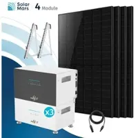 SolarMars Balkonkraftwerk 2000 Watt mit Speicher SunEnergyXT 500 Set - 2000Wp ‚Äì 4 Module üî• / 3x B500 / Balkon