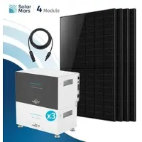 SolarMars Balkonkraftwerk 2000 Watt mit Speicher SunEnergyXT 500 Set - 2000Wp ‚Äì 4 Module üî• / 3x B500 / Ohne Hal