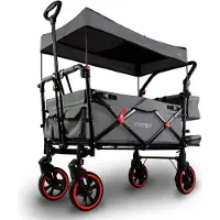 FUXTEC FUXLIFE by Bollerwagen FX-CT850 Komfort faltbar Kinder Transportwagen mit Sonnendach gepolsterter Innenraum mit Verlängerung Grau