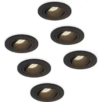 HOFTRONIC™ LED Einbaustrahler Set 6x 4W GU10 2700K Schwarz schwenkbar IP20