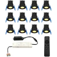HOFTRONIC™ LED Einbaustrahler 12V 3W 200lm 2700K IP65 Schwarz 12er Set