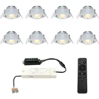 HOFTRONIC™ LED Einbaustrahler 8x 3W 200lm 2700K IP44 Aluminium