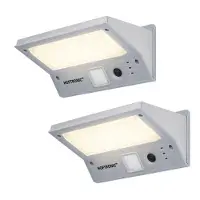 HOFTRONIC™ LED Solar Wandleuchte 2W 21 LEDs 3000K IP65 Grau mit Sensor