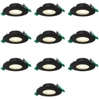 HOFTRONIC™ LED Einbaustrahler 6W 570lm CCT 2700K-6000K Schwarz Set 10x