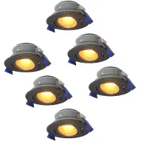 HOFTRONIC™ LED Einbaustrahler Lima 4W 345lm 2700K GU10 Schwarz IP65 Schwenkbar Dimmbar 6er Set