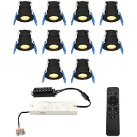 HOFTRONIC™ Milano LED Mini Einbaustrahler 12V 3W 200lm Dimmbar 2700K IP65 Schwarz 10er Set