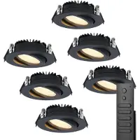 HOFTRONIC™ LED Einbaustrahler Rome 6x 6W 500lm 2700K IP44 Schwarz
