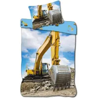 BrandMac Bed Linen - Junior Size 100 x 140 cm - Yellow Excavator