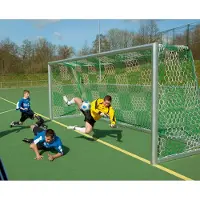 Sport-Thieme Jugend-Fußballtornetz "Schachbrettmuster", Rot-Weiß, 80/150 cm
