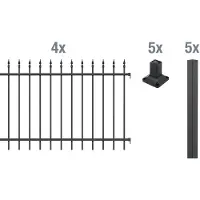 Alberts Metallzaun ALBERTS "Chaussee", schwarz (schwarz, zum aufschrauben), H:100cm, Aluminium, Zaunelemente, Metallzaun, Höhe: 100 und 120 cm, verschiedene Längen