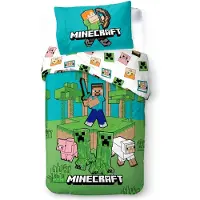 Minecraft Jungle Explore Bettwäsche 140x200, Grün