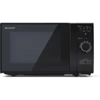 Sharp GG02EB Mikrowelle mit Grill, Mikrowelle: 700W, Grill: 1000W, 3 Leistungsstufen, schwarz