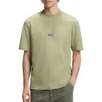 HUGO T-Shirt aus Baumwolle mit geripptem Ausschnitt und Logo-Badge Grösse XL