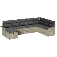 vidaXL Gartensofa-set 8 stk. Poly Rattan