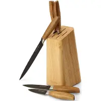 Echtwerk Küchenmesser Set aus hochwertigem Stahl, 6-teiliges Messerset mit Holzblock aus Pakkaholz, Küchenmesser-Set, Spezialstahl, Extrem scharf, Black-Edition