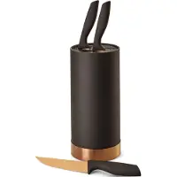 Echtwerk Messerblock 4 Stk. Messer Set 4tlg mit Borsteneinsatz 11 cm x 22 cm, inkl. 3 Kochmessern