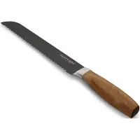 Echtwerk Brotmesser "Classic" aus hochwertigem Stahl, Akazienholzgriff, Black-Edition, 20 cm