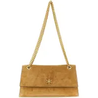 Tory Burch Handtasche Kira Turnlock Suede Shoulder Bag 178857 Braun